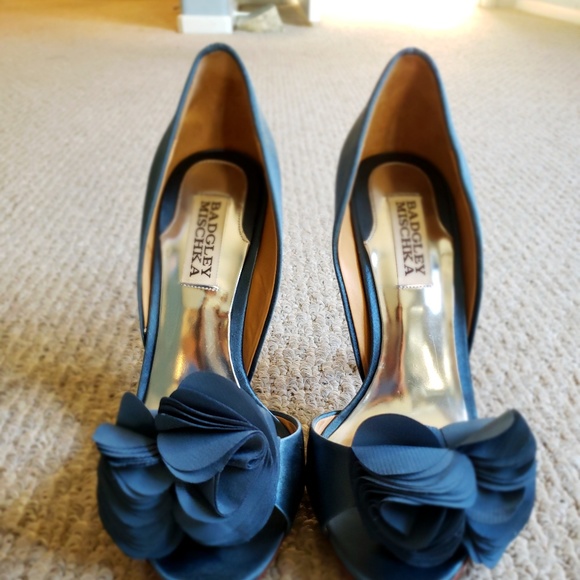 Badgley Mischka Shoes Blue Satin Bridal Poshmark